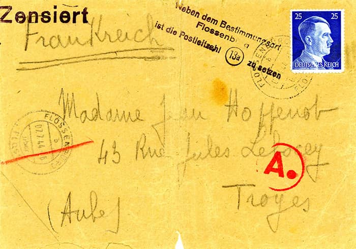 Enveloppe de la lettre de Flossenbürg