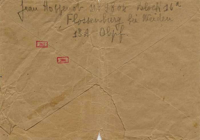 Dos de l'enveloppe de la lettre de Flossenbürg
